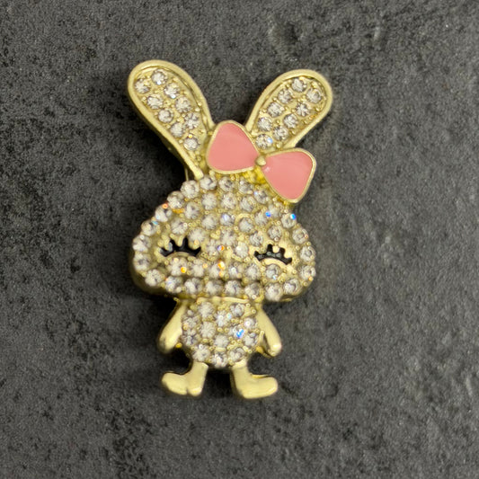 - Broche Lapin noeud rose