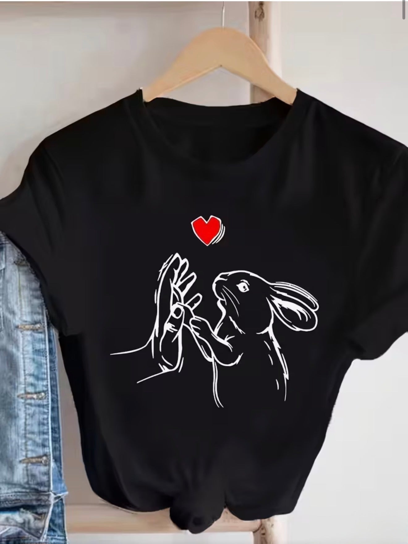 "2025/2026 T-shirt LAPIN"  NOIR BLANC ROSE ROUGE Sébastien QUINTINO