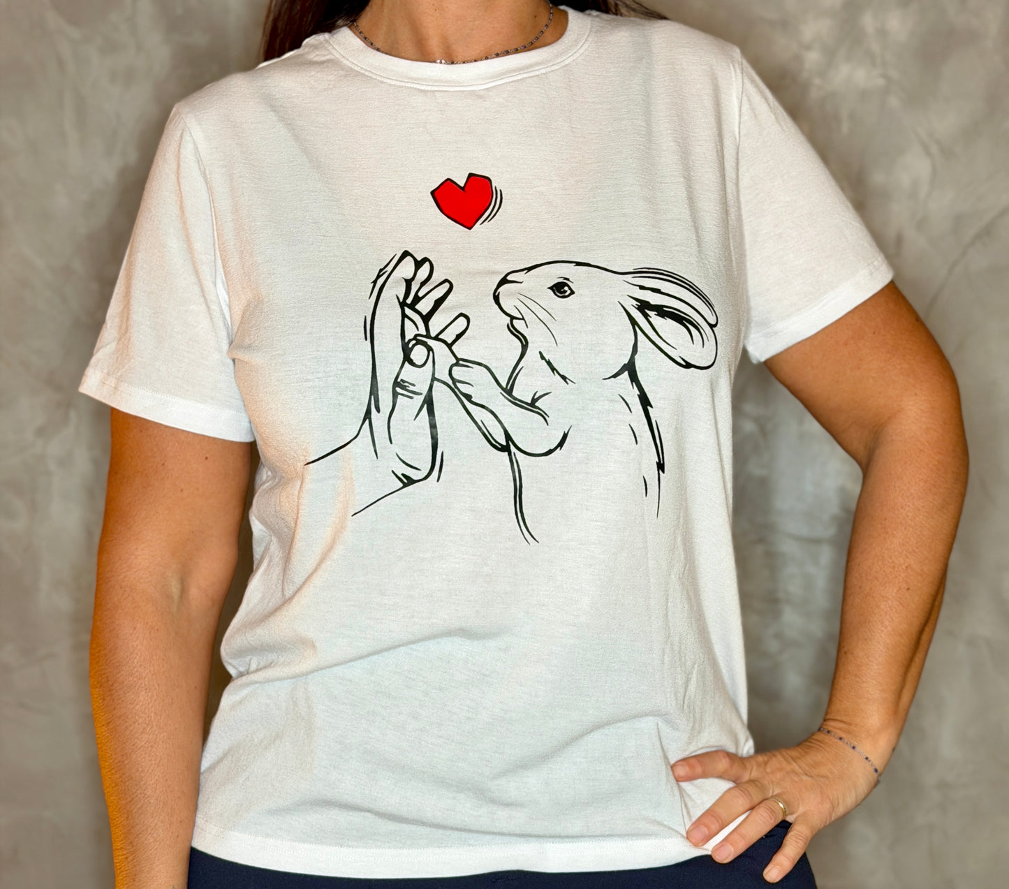 "2025/2026 T-shirt LAPIN"  NOIR BLANC ROSE ROUGE Sébastien QUINTINO