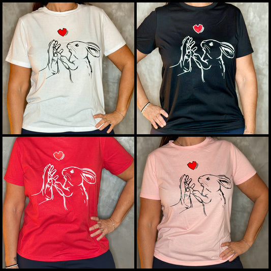 "2025/2026 T-shirt LAPIN"  NOIR BLANC ROSE ROUGE Sébastien QUINTINO