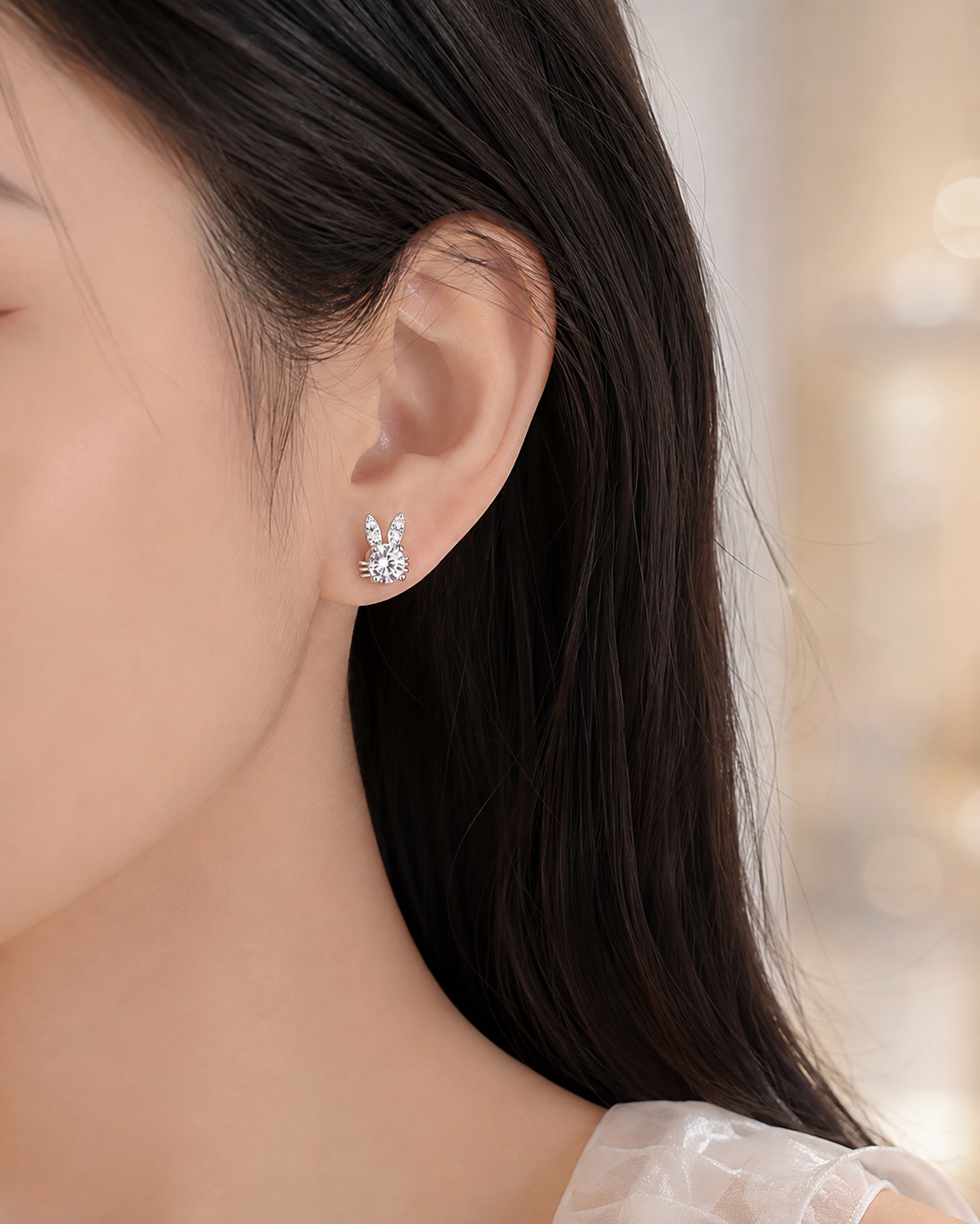 Boucle d'oreille Lapin STRASS Sébastien QUINTINO